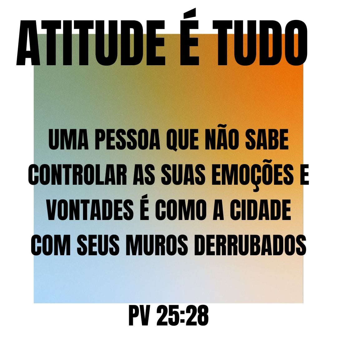 Uma Pessoa Que Não Sabe Controlar As Suas Emoções E Vontades é Como A Cidade Com Seus Muros Derrubados – Provérbios 25:28
